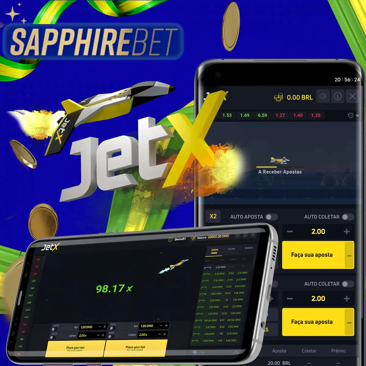 Jogue JetX no cassino Sapphirebet do Brasil