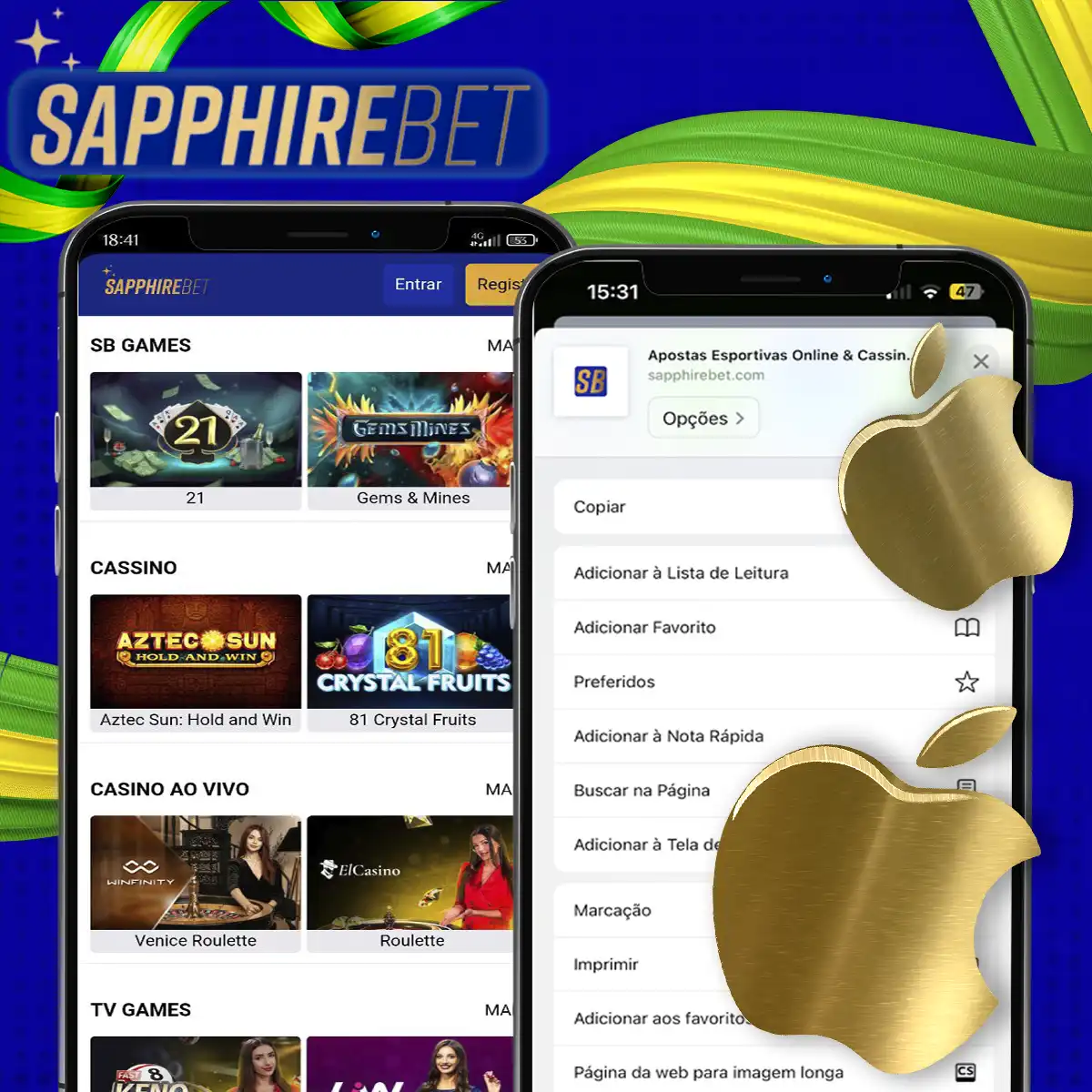 Sapphirebet app para iOS