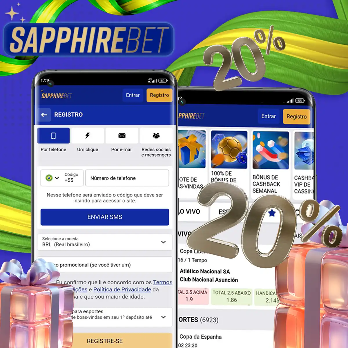 Sapphirebet bônus de registro