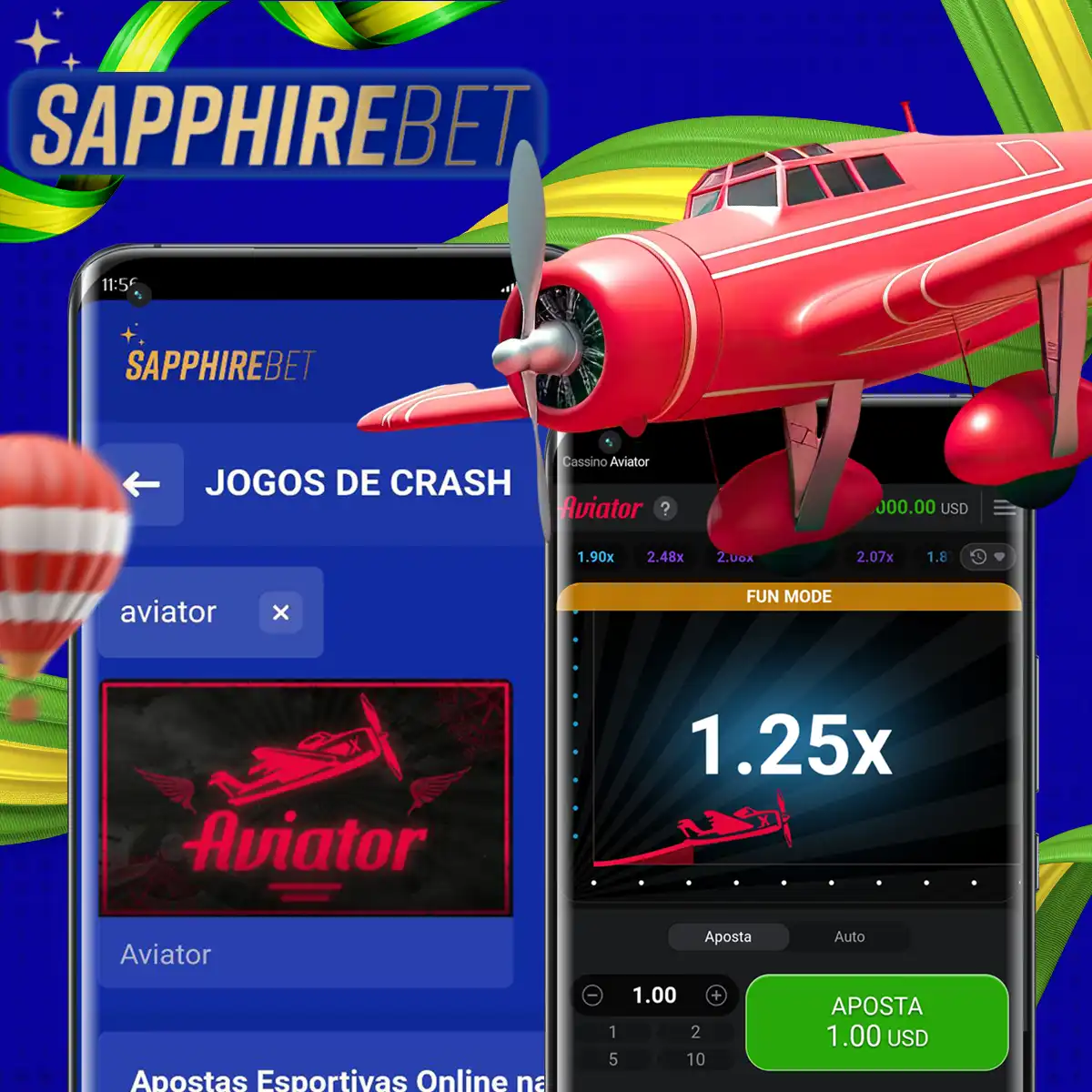 Jogue Aviator no cassino Sapphirebet do Brasil