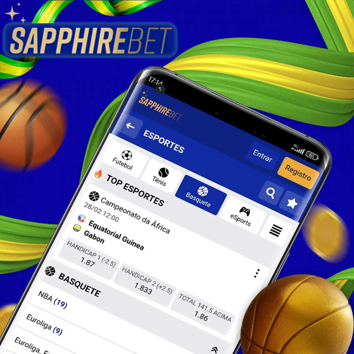 Apostas de basquete on-line com boas chances nas casas de apostas Sapphirebet