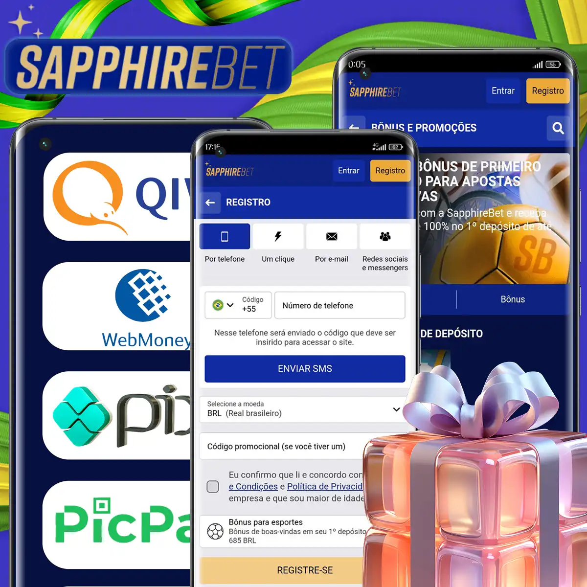 Siga as etapas abaixo para solicitar seu bônus de boas-vindas da Sapphirebet