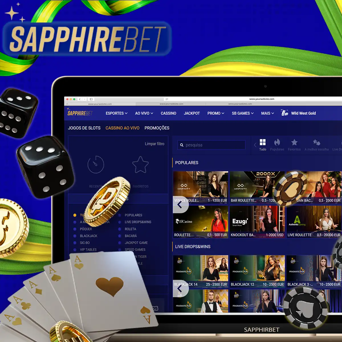 Os melhores jogos ao vivo no aplicativo móvel da Sapphirebet do Brasil