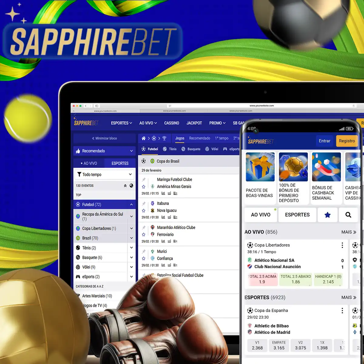 Em quais esportes é possível apostar na Sapphirebet