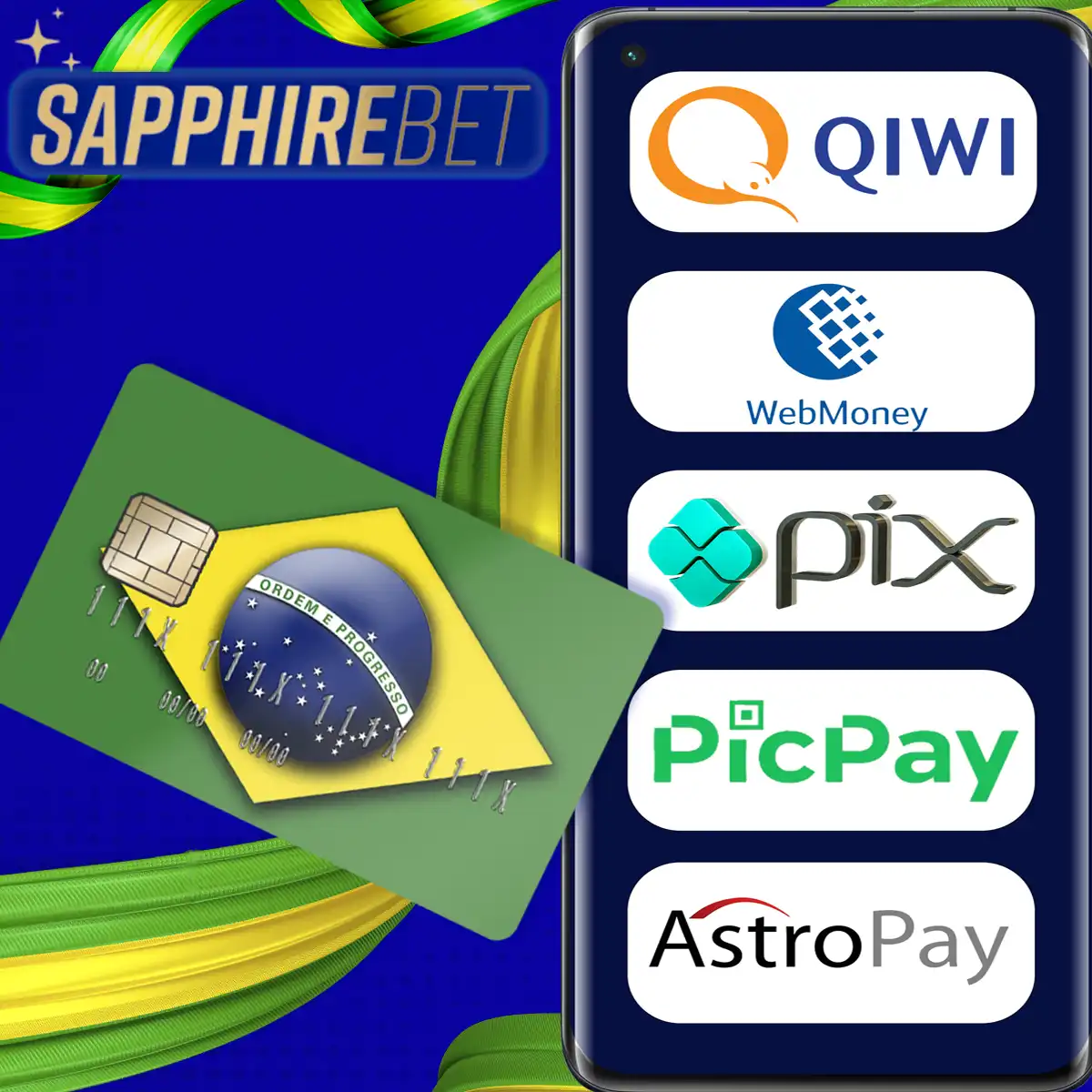 Todos os métodos de pagamento no aplicativo móvel Sapphirebet