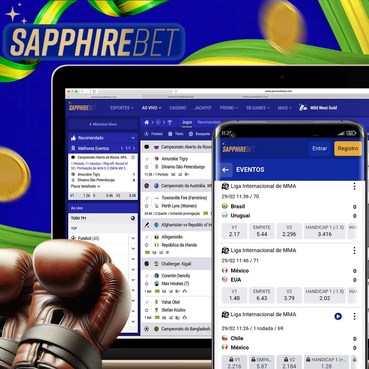 Apostas on-line em MMA com boas chances nas casas de apostas Sapphirebet