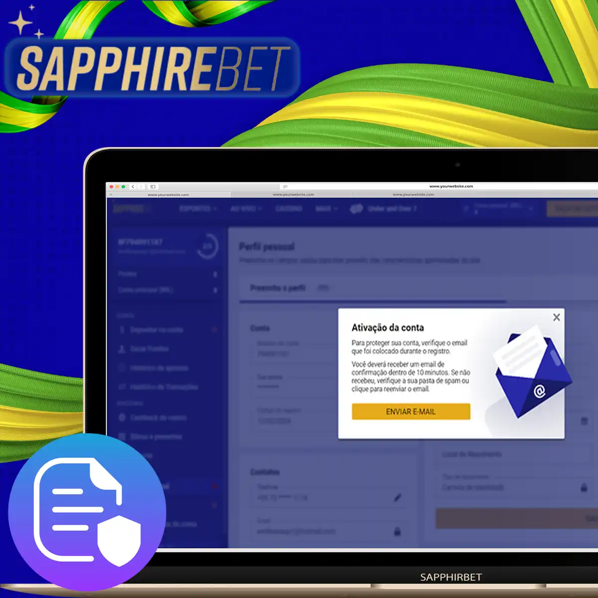 A verificação da página deverá ser feita pelo cliente, assim que na Sapphirebet entrar.